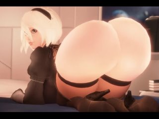 android yorha 2b - thicc; big ass; big butt; 3d sex porno hentai; (by @nurico) [nierautomata]